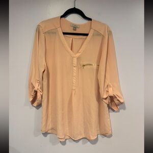 Roz & Ali‎ pink zipper blouse